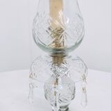 Pair of cut glass table lamps, France, 1950s