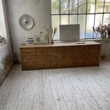 XL oak counter, trade furniture with multi-drawers