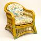 Pair of armchairs in bamboo and vintage rattan
