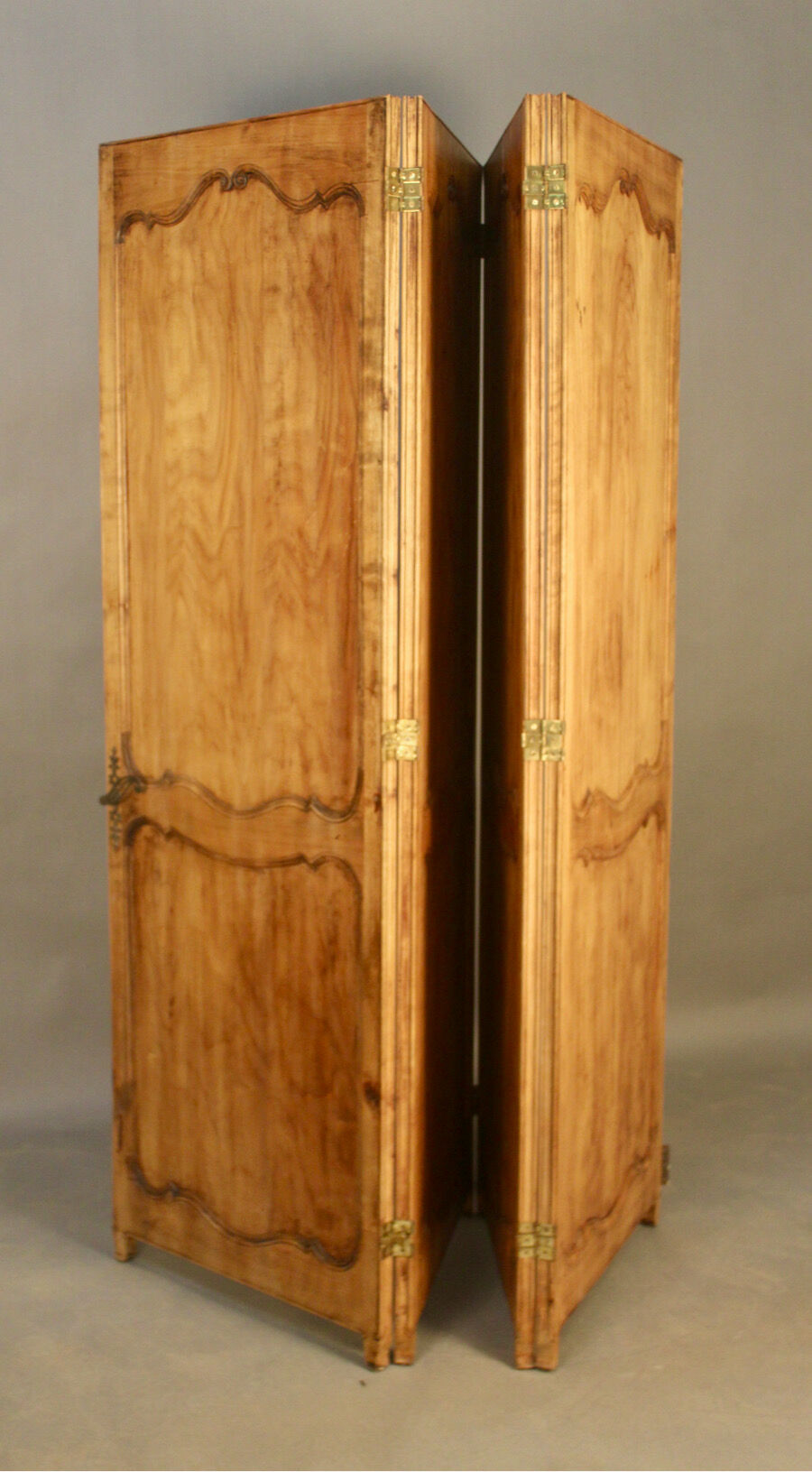 4 Vantaux Screen In Merisier Style Louis XV double-sided