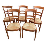 Set of 6 wooden chairs