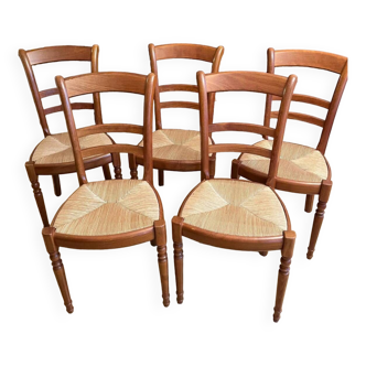 Lot de 6 chaises en bois