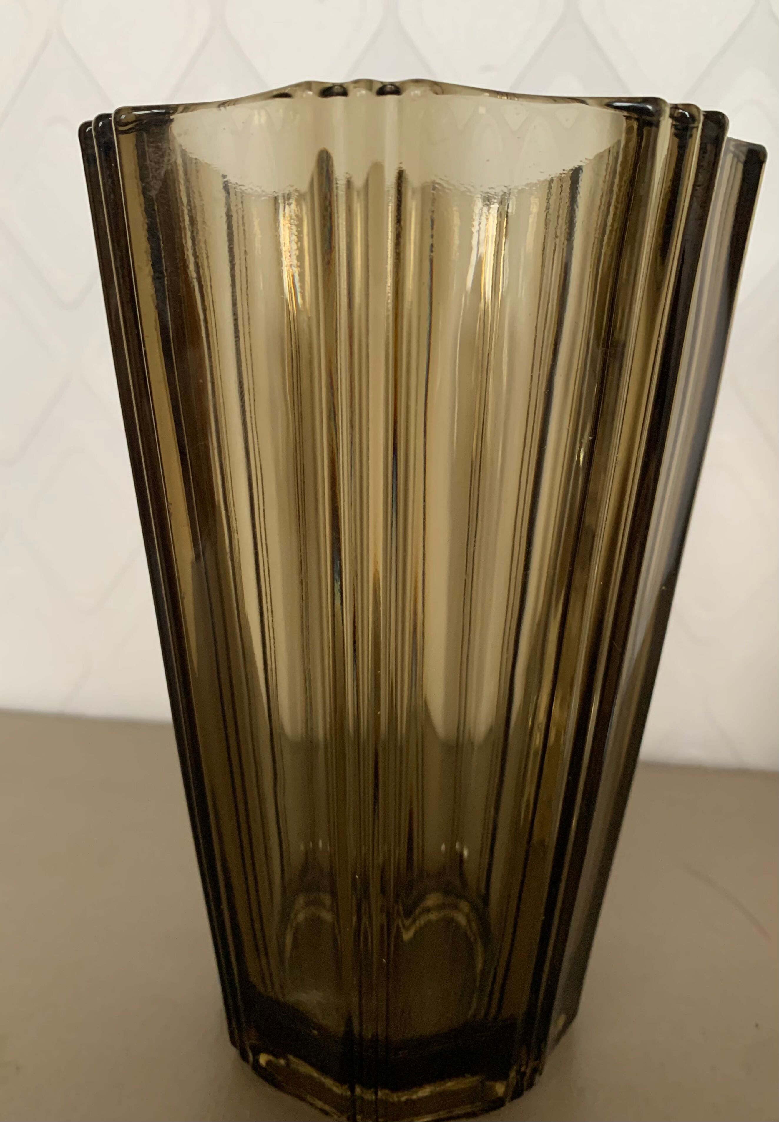 1970 smoked glass vase