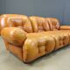 Mid century italian leather 3 seater sofa , 1970s