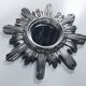 Wall Sun Mirror • Large Model • Carved Wood • Silver • 1960-70