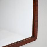 1940s Scandinavian Art Deco Mirror in Lacquered Mahogany