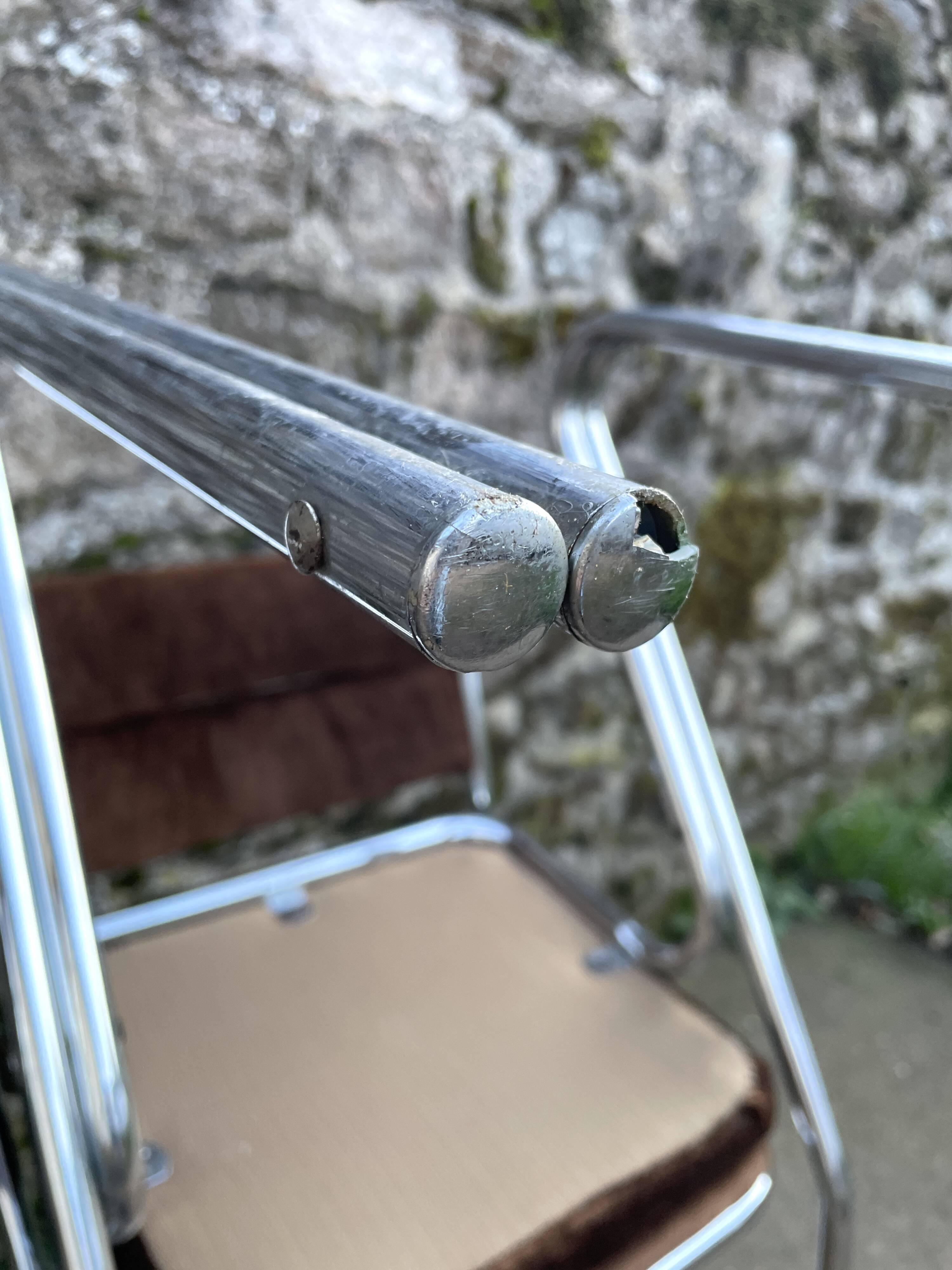 Set of 4 brown velvet zigzag chairs 1970