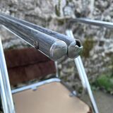 Set of 4 brown velvet zigzag chairs 1970