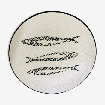 Assiette céramique portugaise artisanale sardines