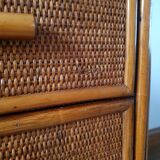 Vintage rattan chest of drawers 4 drawers