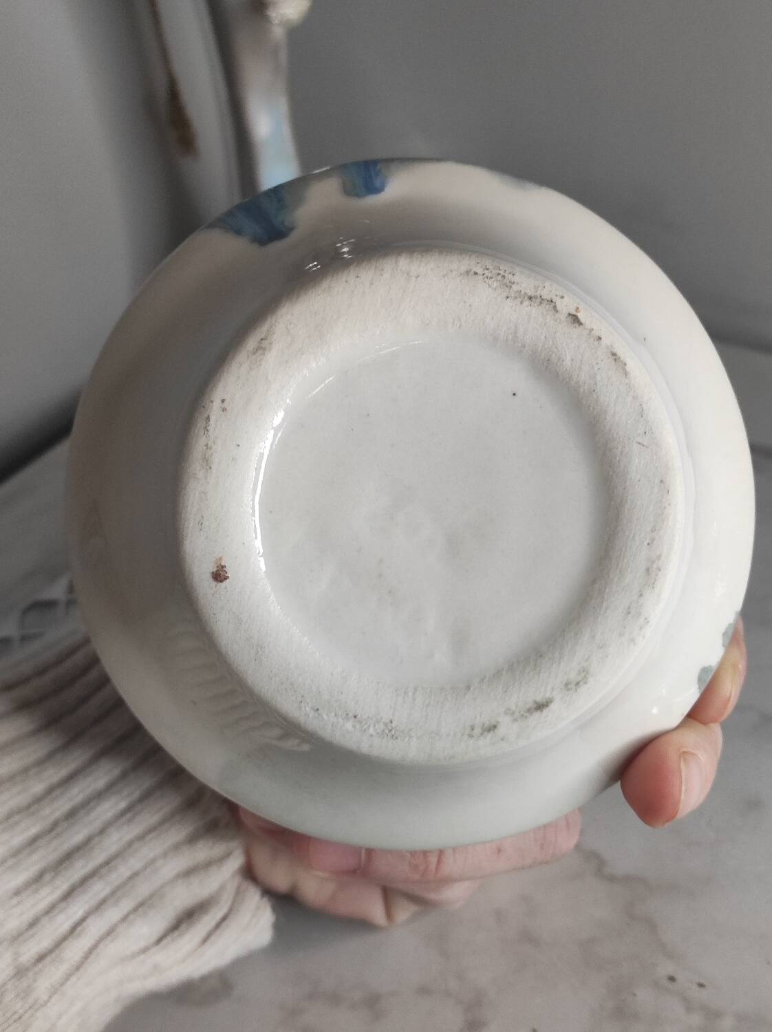 Blue glazed ceramic ashtray