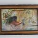 Oil on canvas signed F. Fosso, depicting a man pulling a cart.