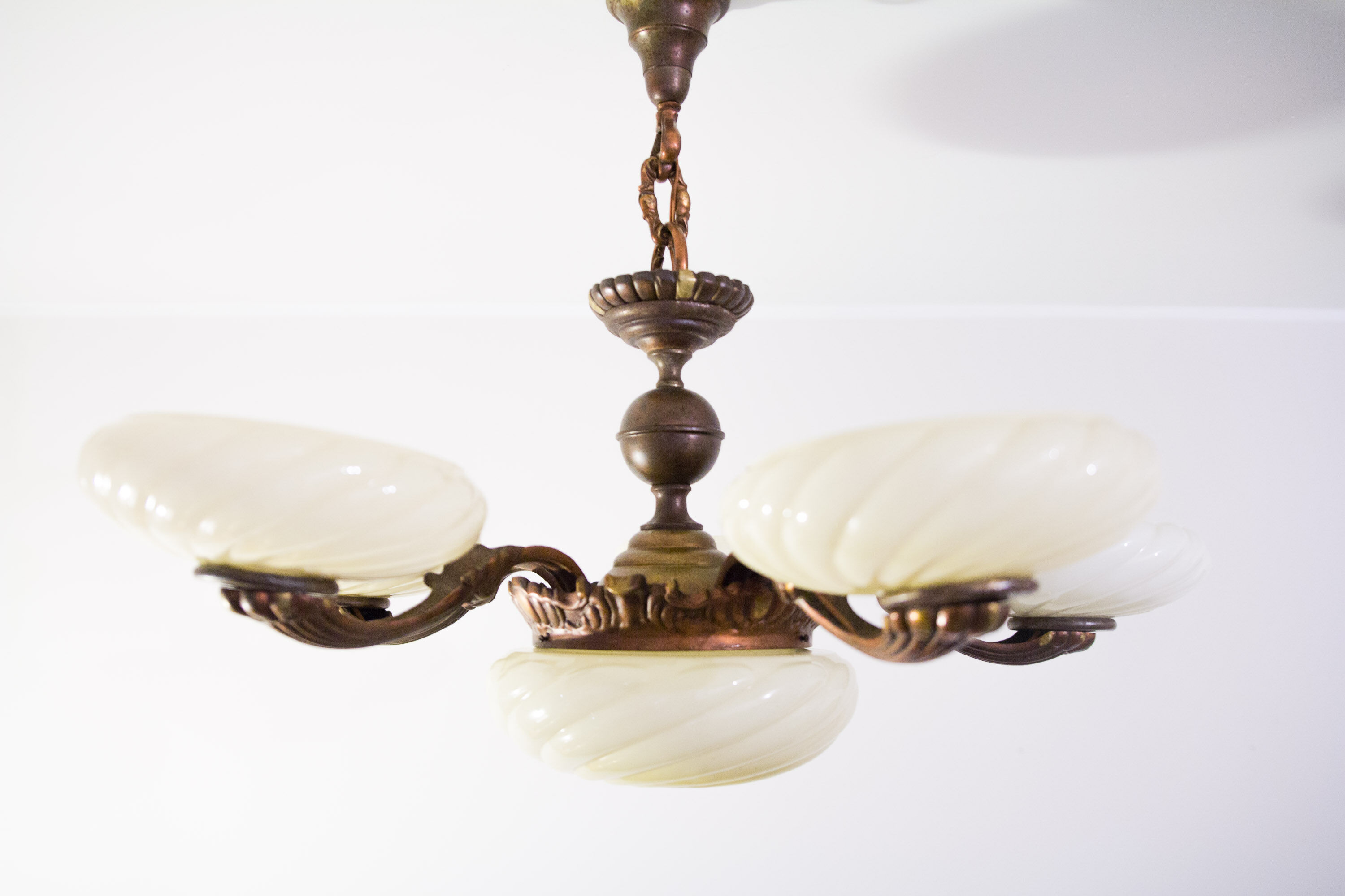 Antique center bowl chandelier