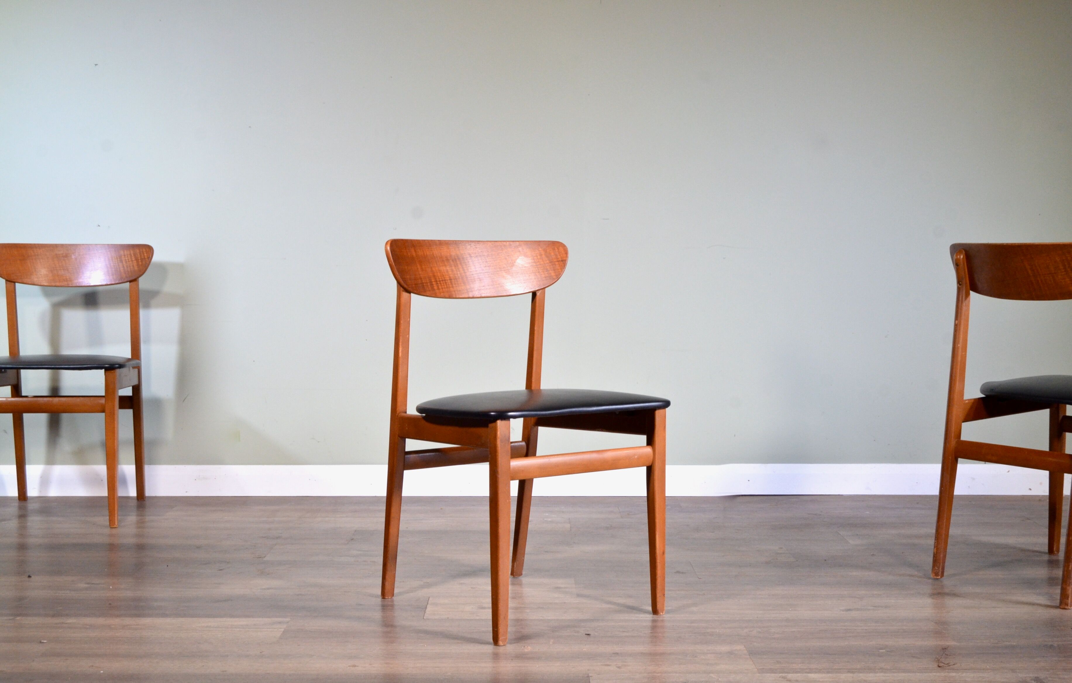Set of 4 midcentury teak chairs