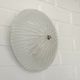 Set of 2 vintage hand blown ice glass wall sconces / pair of flush mount ceiling lights
