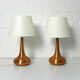 Pair of table lamps Orient copper finish Jo Hammerborg for Fog & Morup, Denmark, 1960s