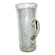 Grand pichet à orangeade punch vintage en verre bullé de biot vert clair 33.5cm