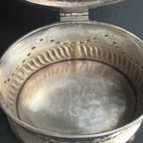 Boite à thé, biscuits en métal argenté, Maroc XXème