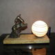 Art Deco marble figurine table lamp