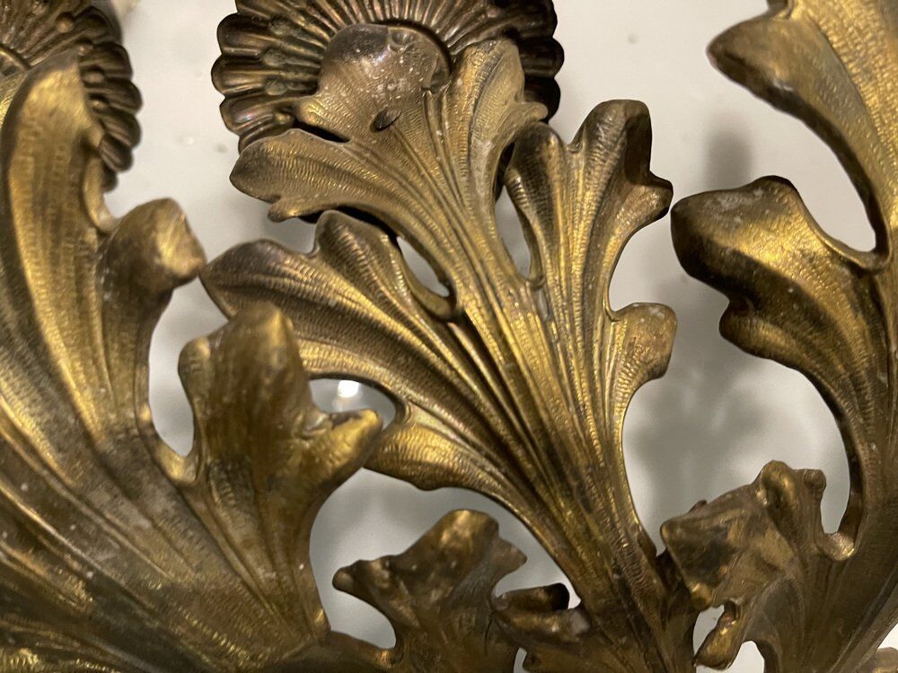 Vintage Italian Gold Gilded Tole Sconces, 1960s, Set of 2