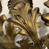 Vintage Italian Gold Gilded Tole Sconces, 1960s, Set of 2