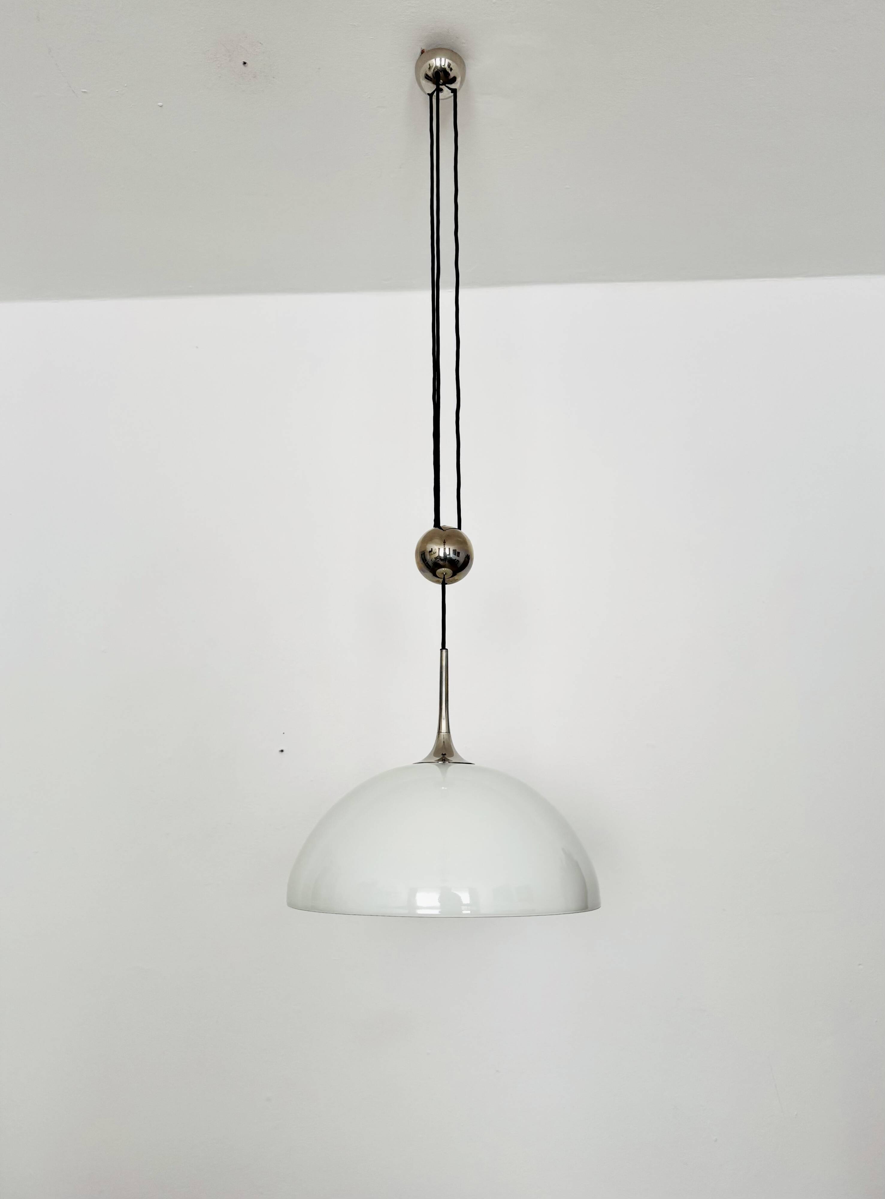 Adjustable Posa Pendant Lamp with Porcelain Shade by Florian Schulz