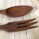 Salad cutlery in olive wood