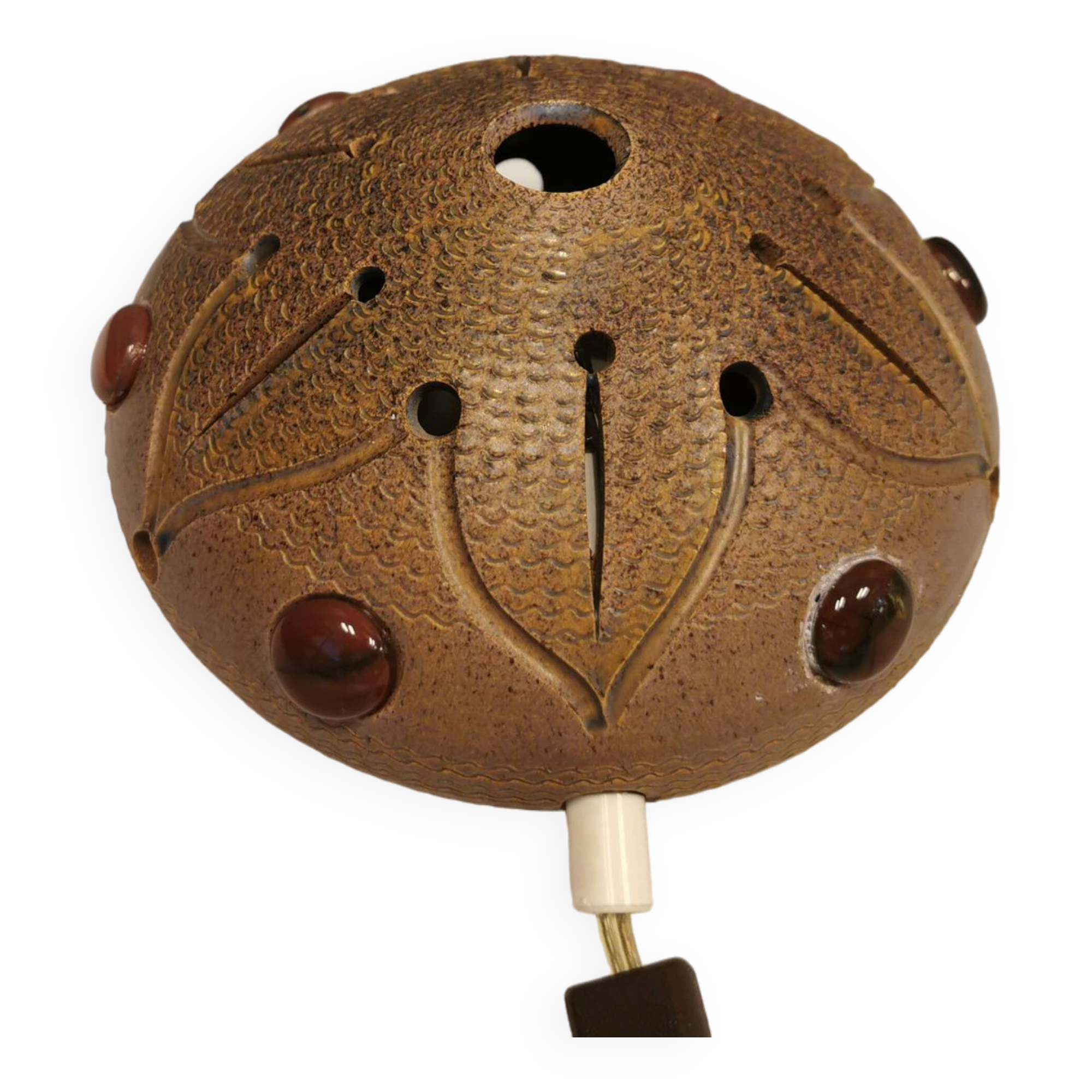 Small ceramic wall lamp (can also be used as a table lamp) space age style. Danish 1970s
