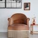 Fauteuil crapaud velours beige doré