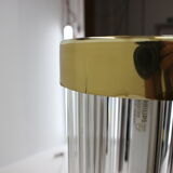 Mid-century rare design brass and Art glass modern floor lamp Kamenický Šenov/Preciosa, 1960´s