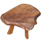 Mid-century hand-carved oak stool with natural edge – 1950s