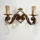 Former pair bronze wall sconces with double lights and tassels. Art Deco period