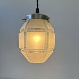 Pair of old vintage hexagonal suspension lights