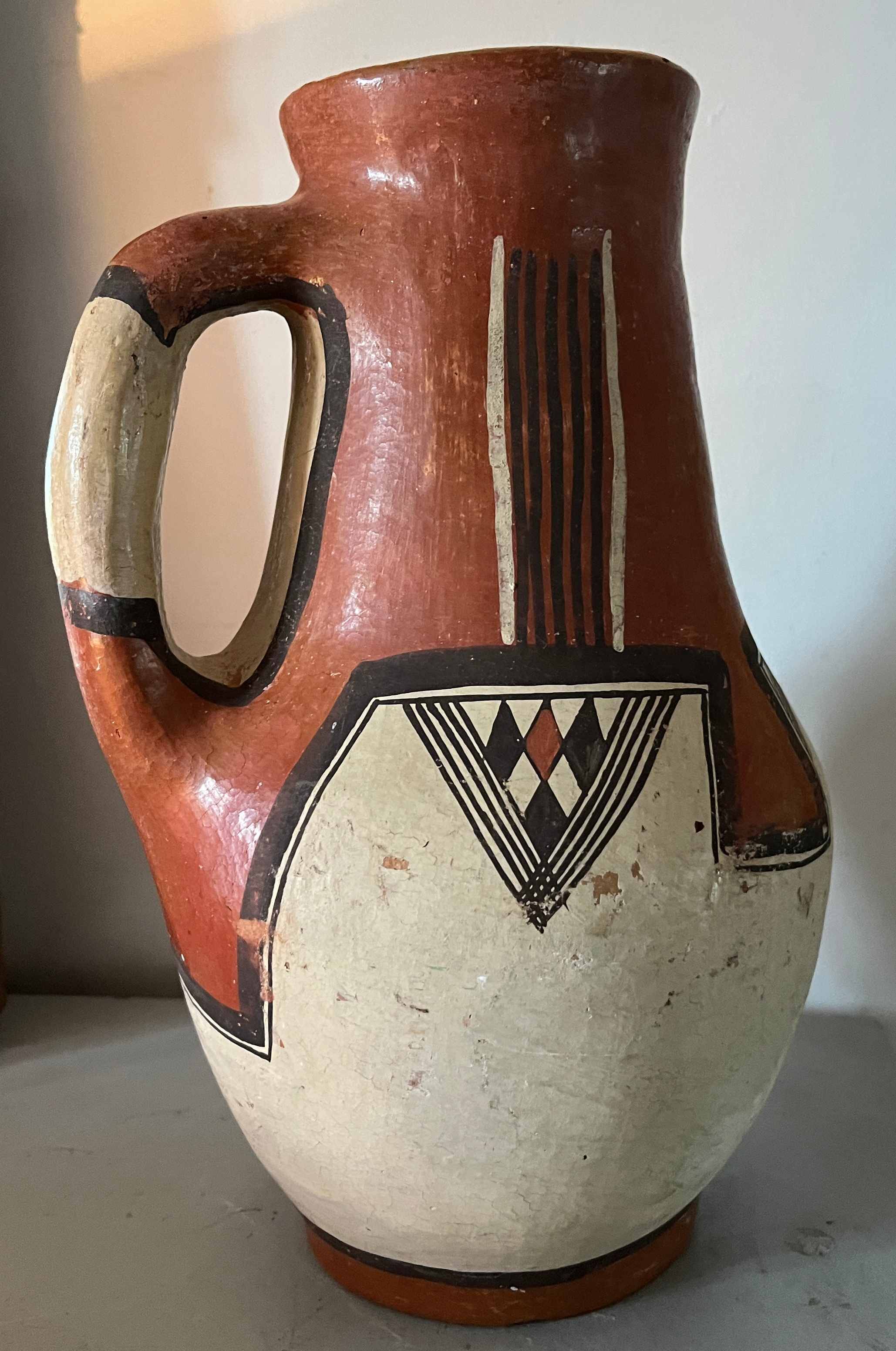 Iddeqi Kabyle pottery pitcher, Berber. Popular art Kabylie Algeria
