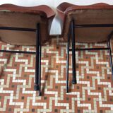 Duo of vintage barrel chairs