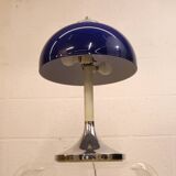 Vintage blue acrylic and chrome mushroom table lamp - Germany Space Age