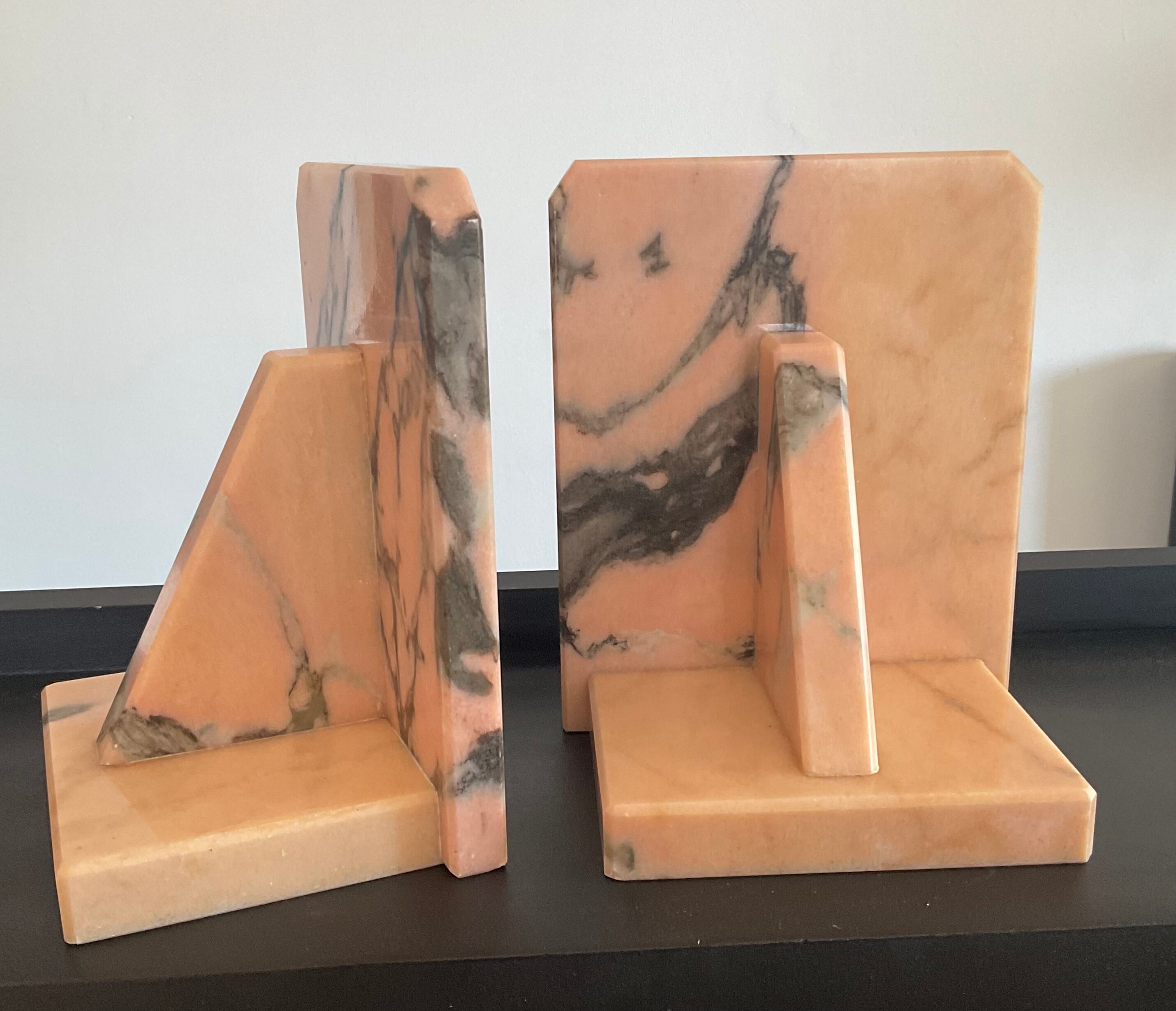 Pair of Art Deco marble bookends