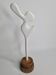 Biomorphic-inspired sculpture, on an industrial wooden base, 37 cm