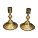 Pair of 19th bronze candlesticks with Regency-style chiseled decoration