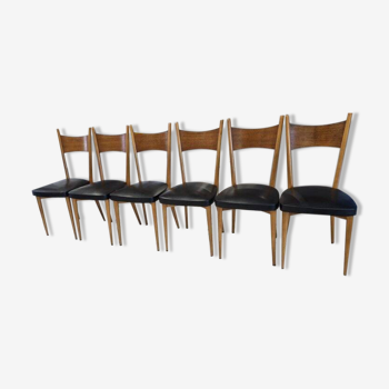 Set of 6 vintage Scandinavian chairs from the 1960s