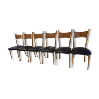Set of 6 Scandinavian chairs, 1960s