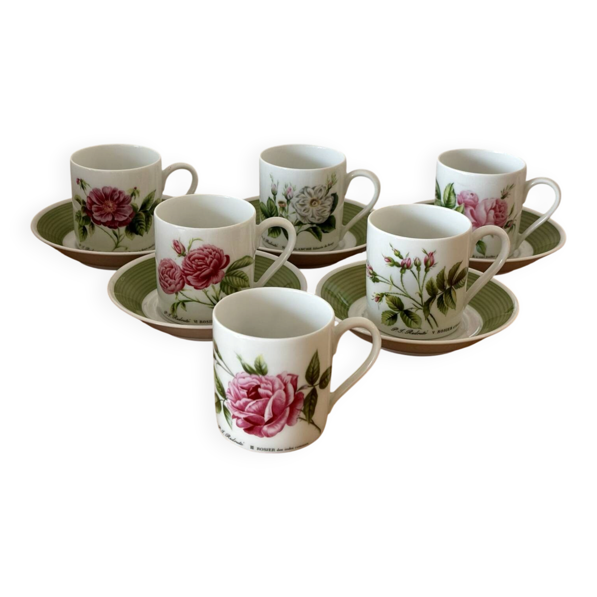 6 cups 5 saucers floral porcelain Hutschenreuther
