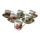 6 cups 5 saucers floral porcelain Hutschenreuther