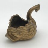 Old zoomorphic pocket tray in bronze, in the shape of a swan