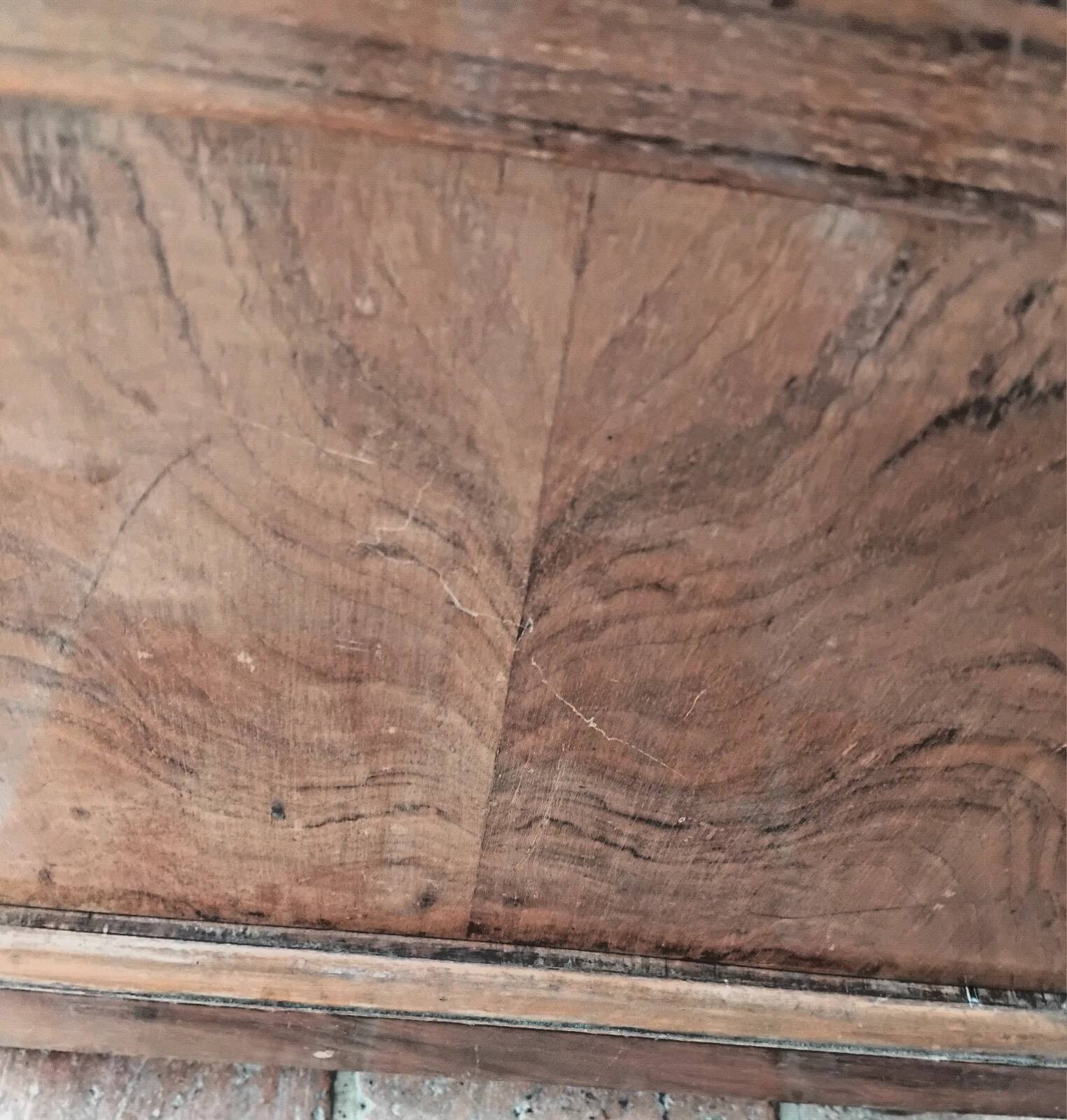 Vintage Wooden Nightstand with Marble Top