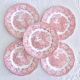 Wedgwood "Woodland" plates, pink English ironstone