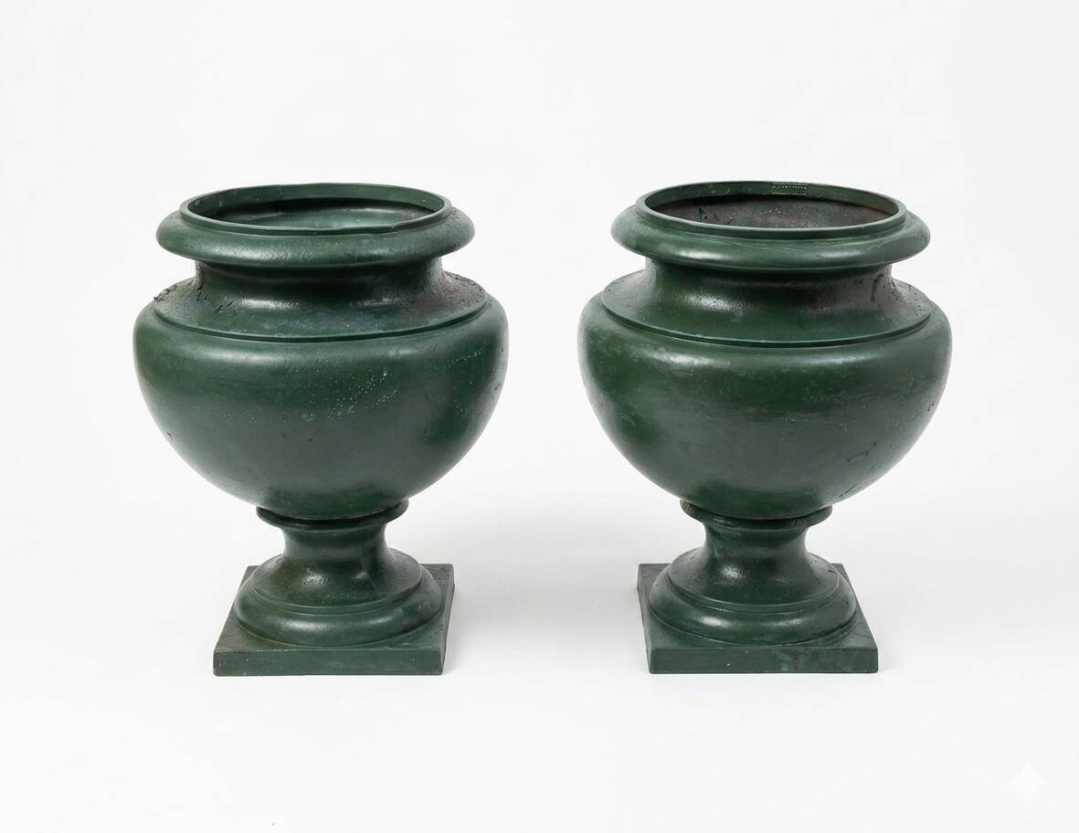 Paire de vases medicis en fonte du XIXème