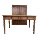 Antique pine desk - turned legs