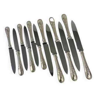 Six large and six small trianon model knives by christofle