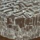 Plafonnier rond en verre vintage 24cm